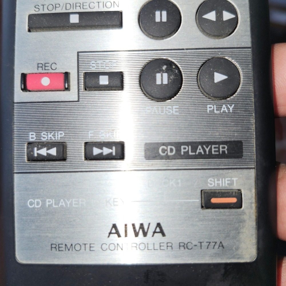 AIWA Remote Control RC-T77A AMP Tuner CD‎ Player Tested Genuine OEM - Picture 3 of 4